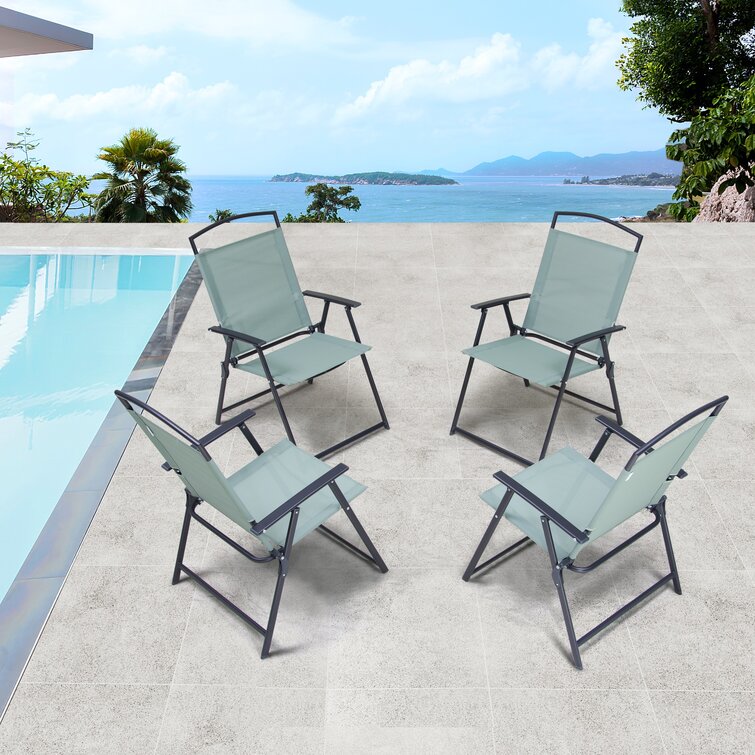 Folding patio chairs set of 4 hot sale